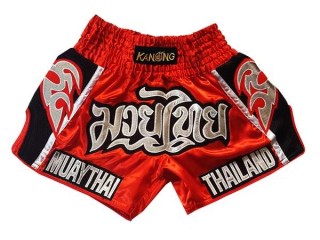 KANONG 復古泰國拳擊短褲 : KNSRTO-207-紅色
