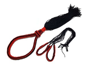 兒童泰拳吉祥手臂彩繩 臂帶 : 黑色/紅色