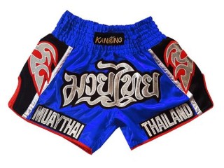 KANONG 復古泰國拳擊短褲 : KNSRTO-207-藍色
