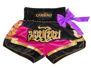 KANONG 泰拳褲 : KNS-130-黑色-粉色