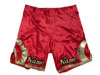 客製化 MMA 短褲新增名稱或標誌：紅色