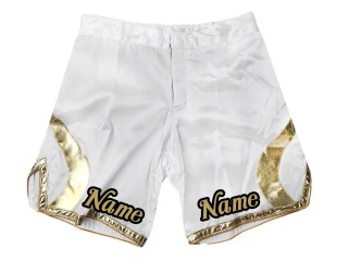客製化 MMA 短褲添加名稱或徽標：白色