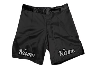 帶有名稱或徽標的客製化 MMA 短褲：黑色