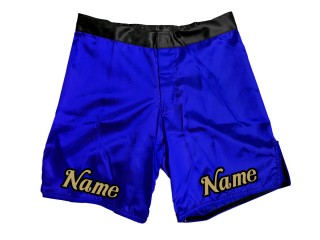 帶有名稱或標誌的客製化 MMA 短褲：藍色