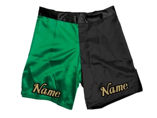 客製化 MMA 短褲添加名稱或標誌：綠-黑