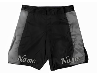 印有名稱或標誌的個人化 MMA 短褲：黑灰色