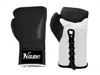 訂製繫帶拳擊手套：黑，白