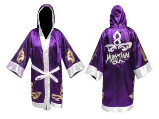 定制緞面拳擊長袍 : KNFIR-143-紫色