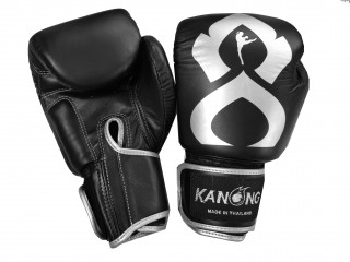 Kanong 真皮拳擊手套 : 黑色/銀色
