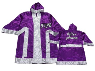 定制緞面拳擊長袍 : KNFIRCUST-002-紫色