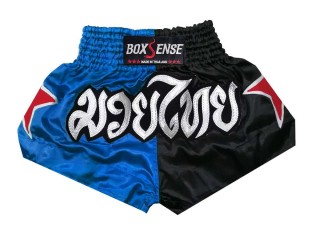 BOXSENSE 泰拳褲 : BXS-089-藍色-黑色