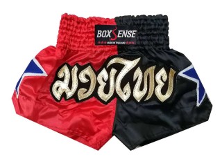 BOXSENSE 泰拳褲 : BXS-089-紅色-黑色