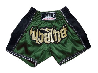 Lumpinee 復古泰國拳擊短褲 : LUMRTO-003-深綠色