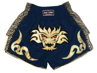 BOXSENSE 復古泰國拳擊短褲 : BXSRTO-026-深藍色