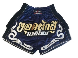 BOXSENSE 復古泰國拳擊短褲 : BXSRTO-027-深藍色