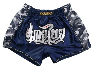 KANONG 復古泰國拳擊短褲 : KNSRTO-231-深藍色